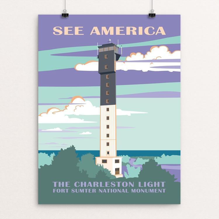 Charleston Light, Fort Sumter National Monument by Amelia M. Spade