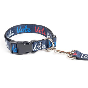 Red, White and Vote Dog Collar by Paula Kong Pet Accessories Creative Action Network