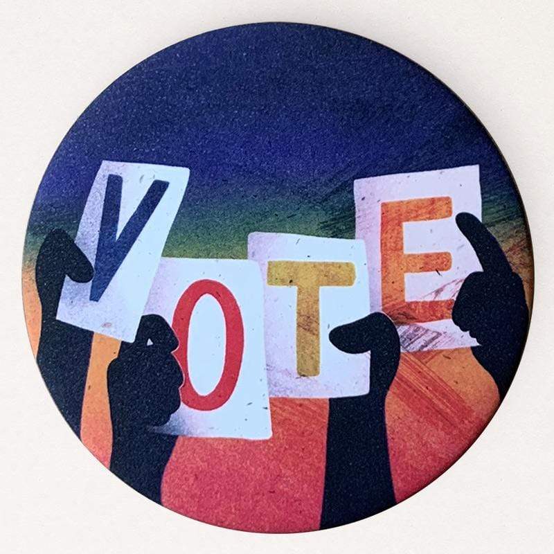 Vote Hemp Button by Kelly Rosen