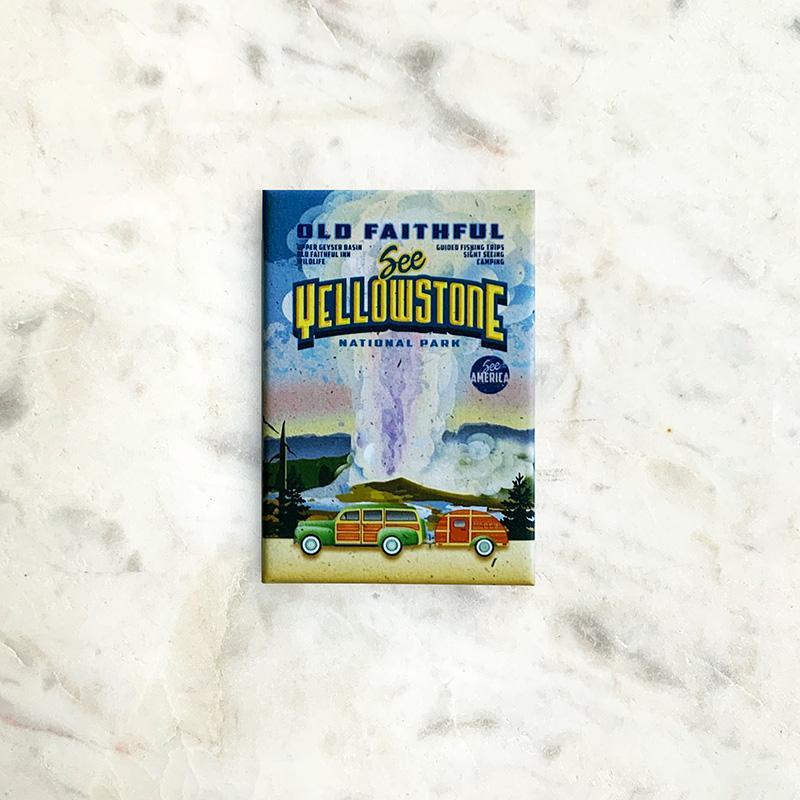 Yellowstone National Park Hemp Magnet by Chris England