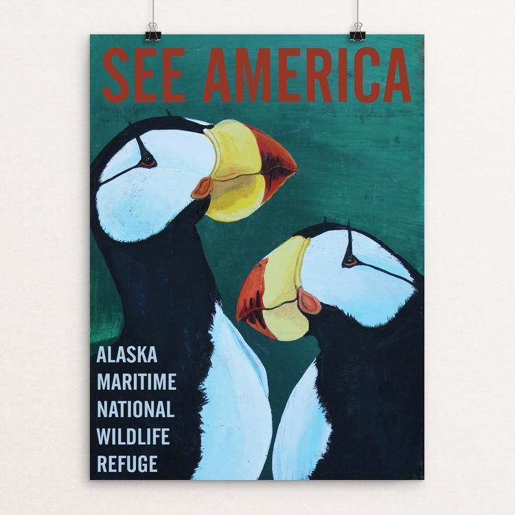 Alaska Maritime National Wildlife Refuge -- Horned Puffins by Bruce and Scott Sink