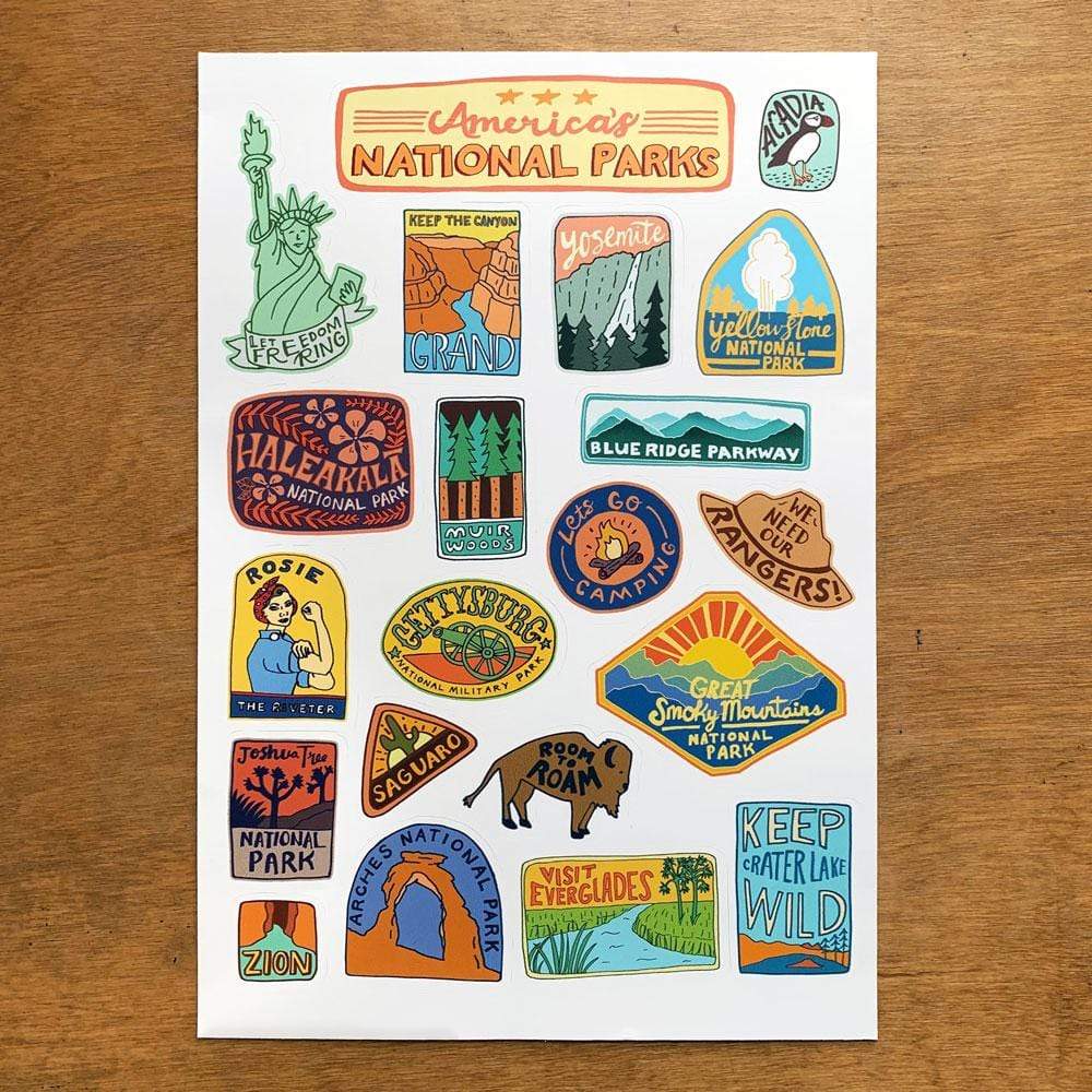 America's National Parks Sticker Sheet by Annie Riker