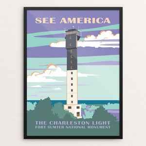 Charleston Light, Fort Sumter National Monument by Amelia M. Spade