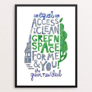 Clean Green Space by Holly Savas 18" by 24" Print / Framed Print Green New Deal
