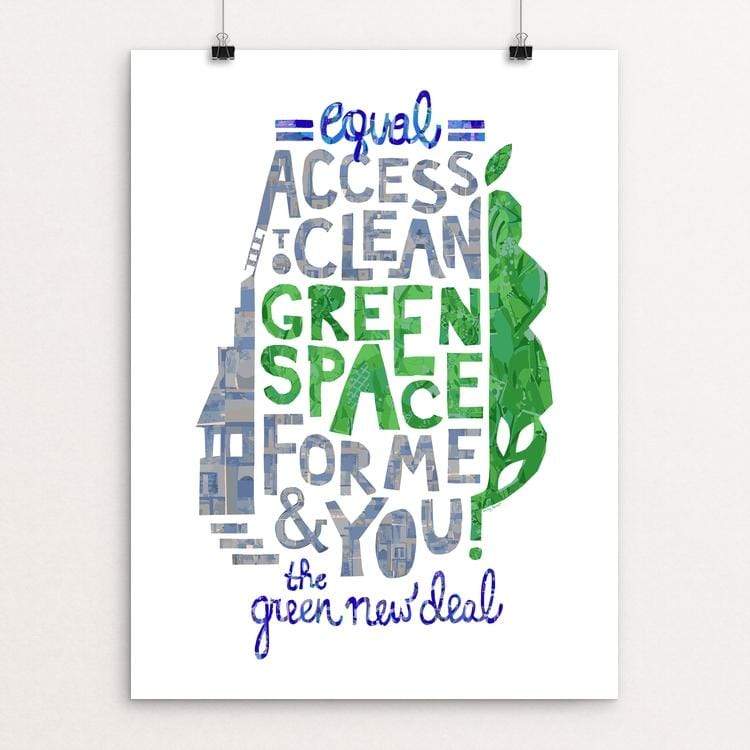 Clean Green Space by Holly Savas 18" by 24" Print / Unframed Print Green New Deal