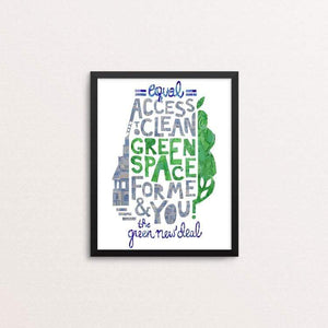 Clean Green Space by Holly Savas 8" by 10" Print / Framed Print Green New Deal