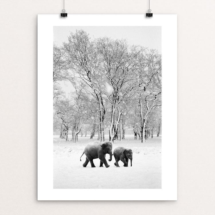 Elephants in the snow by Richard Alton