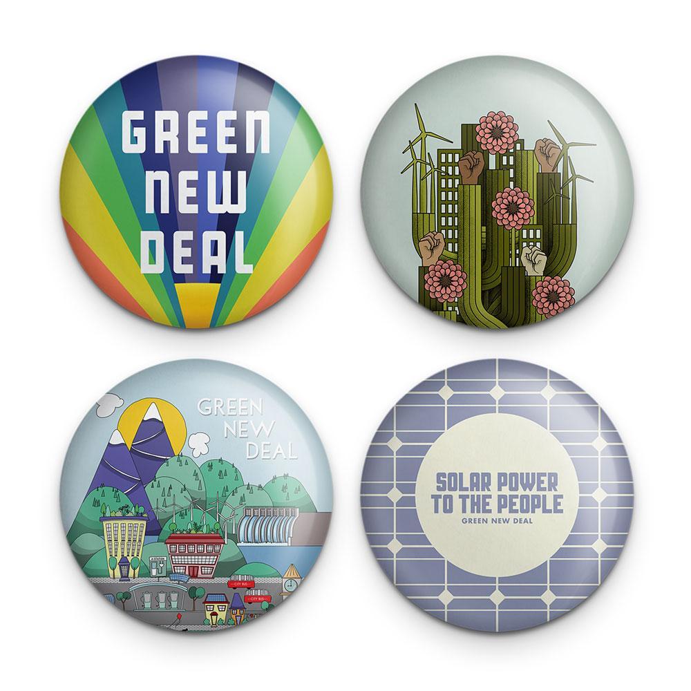 Green New Deal Button Pack 2
