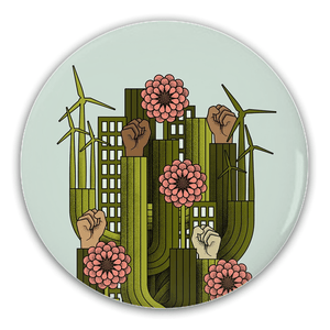 Growing Strong Together Button by Sarah Bloom 1 Pack Buttons Green New Deal