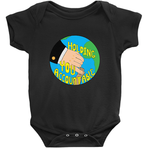Holding You Accountable Baby Onesie by Michelle Amor Lundqvist