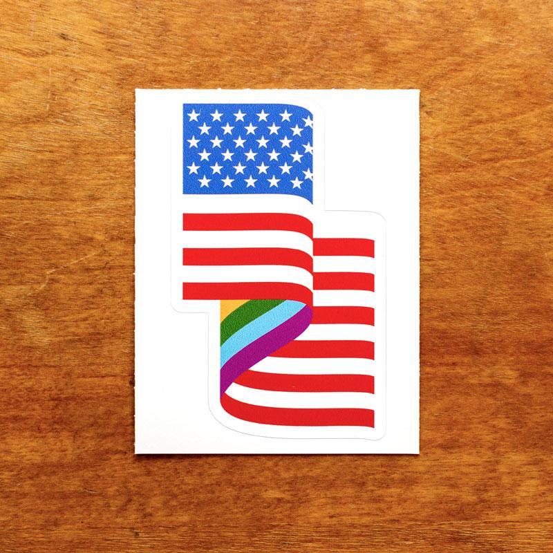 LGBT American Flag Sticker by Jackie Lay