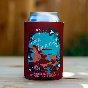Miners Castle, Pictured Rocks National Lakeshore Koozie by Esther Licata
