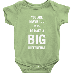 Never Too Small Baby Onesie by Aaron Perry-Zucker