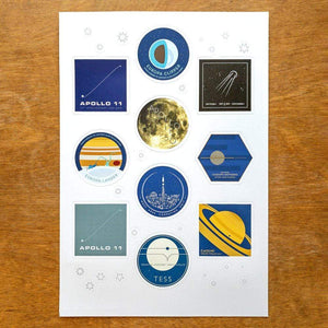 Outer Space Sticker Sheet by Katarina Eriksson