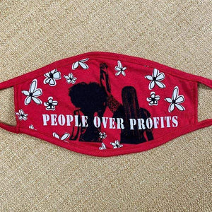 People Over Profits Face Mask by Amy Smith