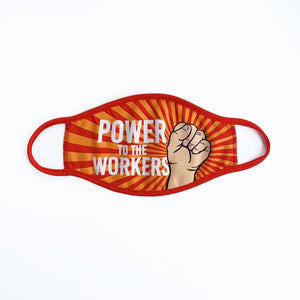 Power To The Workers Face Mask by Roberlan Paresqui