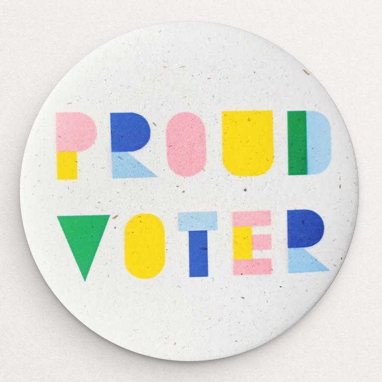 Proud Voter Hemp Button by Lorraine Nam