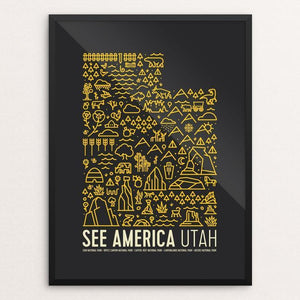 Utah National Parks Map by Jorrien Peterson