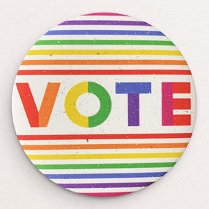 Vote With Pride Hemp Button by Susanne Lamb