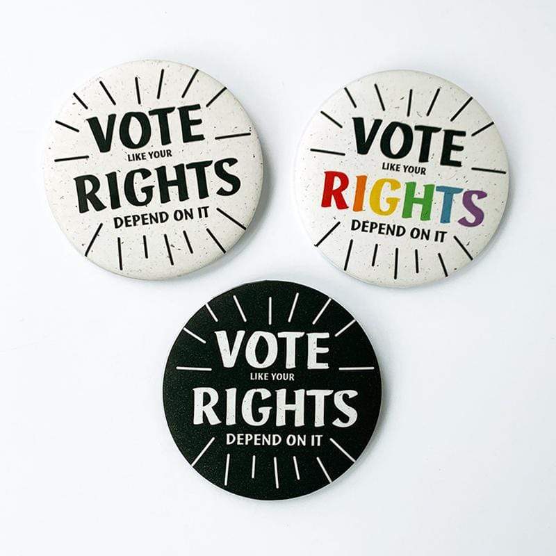 Voting Rights Hemp Button 3-Pack
