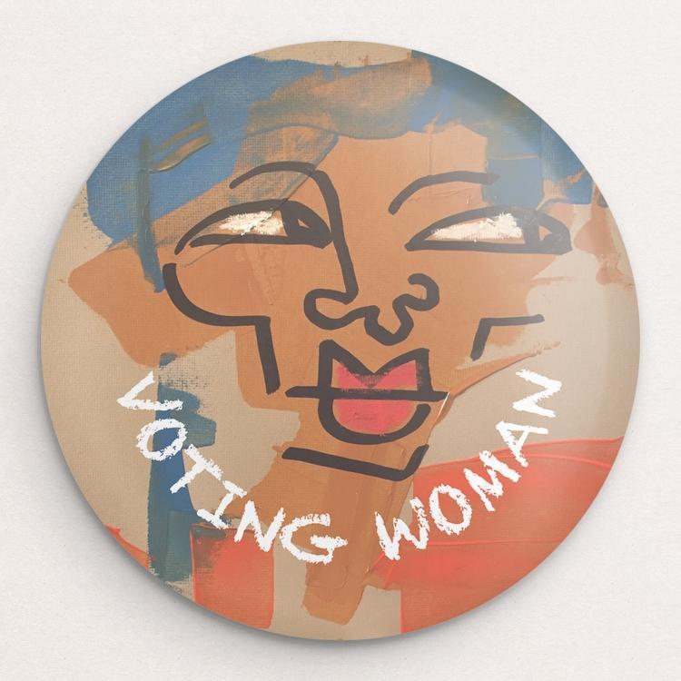 Voting Woman Button 6 by Dennis Goris
