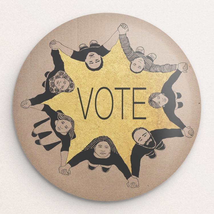 We Vote Button by Jennifer Bloomer
