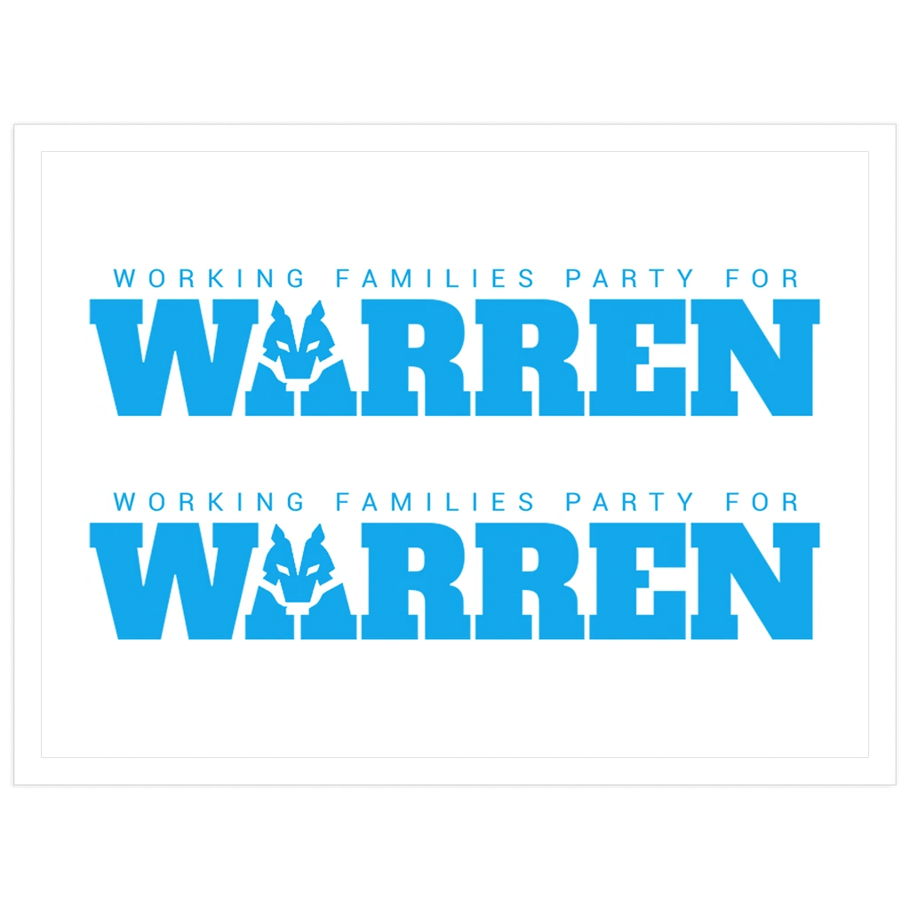 Working Families Party for Warren Sticker by Kevin 'afroCHuBBZ' Banatte