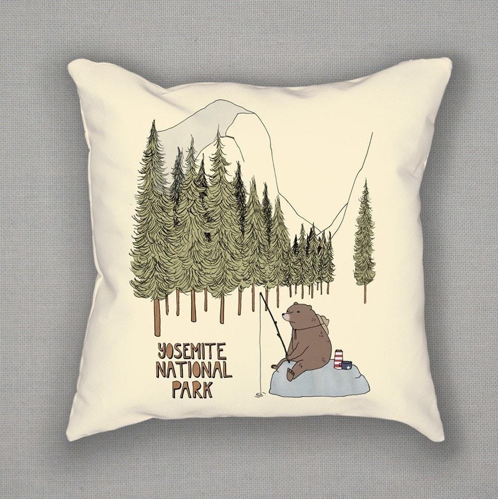 Yosemite National Park Pillow by Naomi Sloman