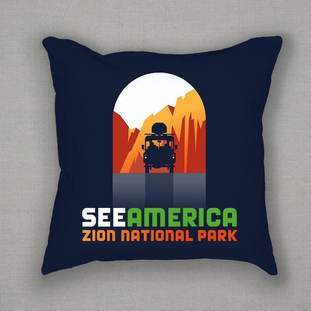 Zion National Park Pillow by Luis Prado